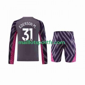 Maillot de Foot Manchester City Ederson Moraes 31 Gardien Enfant Exterieur 2023/24 ML